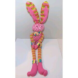 Large 31" Cracker Barrel Colorful Spring Has Sprung Knit Easter Bunny Rabbit